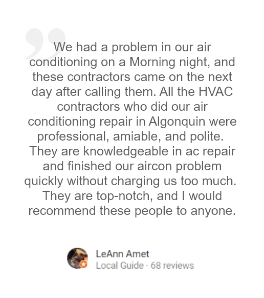 third testimonial section for heating companies