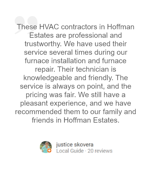 testimonial section for heating companies